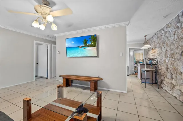 a room with furniture and a chandelier