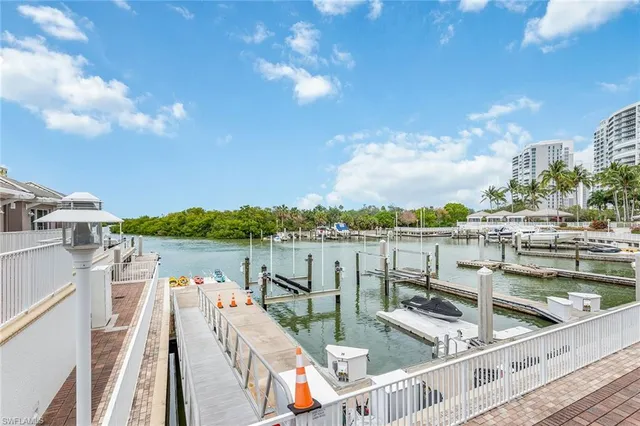 a view of a lake with a terrace