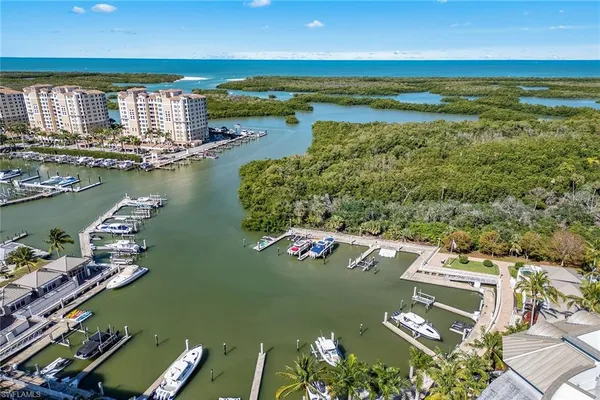 an aerial view of residential houses with outdoor space and lake view