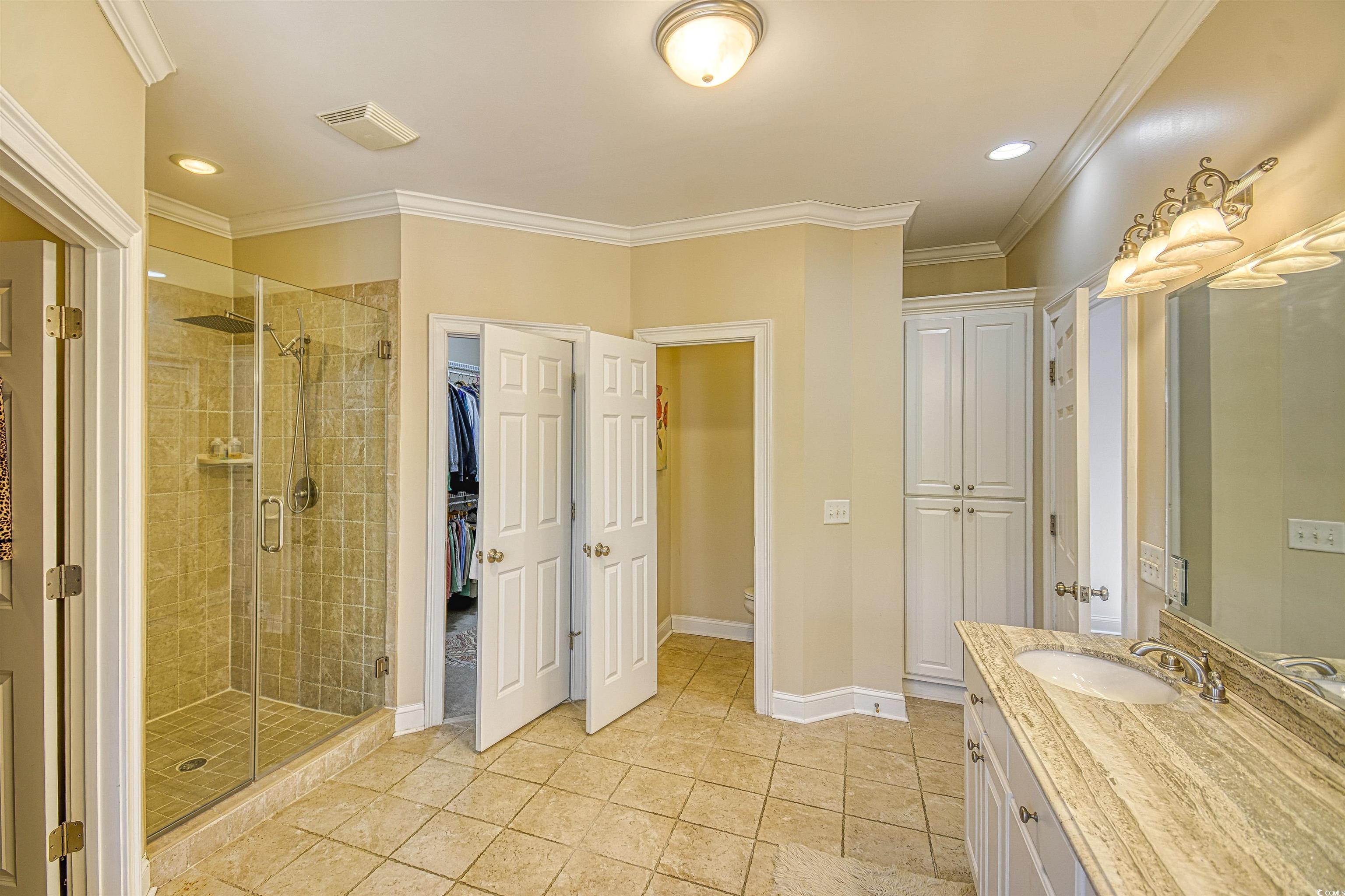 4514 Wagon Run Murrells Inlet, SC 29576 - Photo 11 of 40 Bathroom with a stall shower, visible vents, baseb