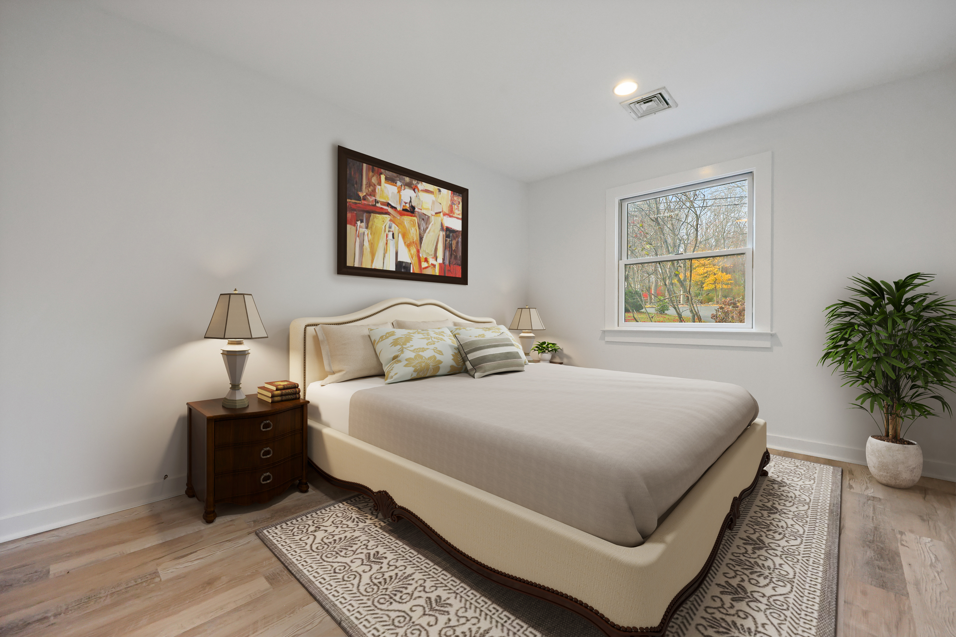 38 Chester Road Easton, CT 06612 - Photo 21 of 36 a bedroom with a bed and a potted plant