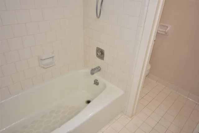 a bathroom with a bathtub