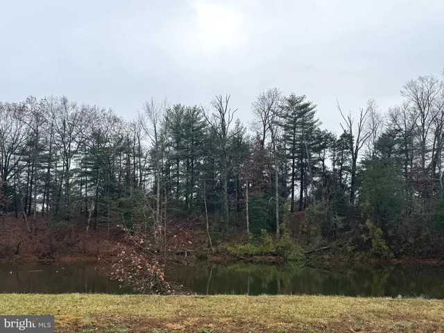 a view of lake with green space