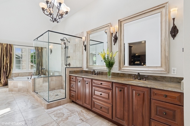 8S241 Dunham Drive Naperville, IL 60540 - Photo 13 of 27 a bathroom with a granite countertop sink mirror and double