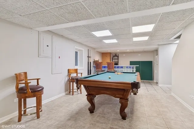 a room with pool table