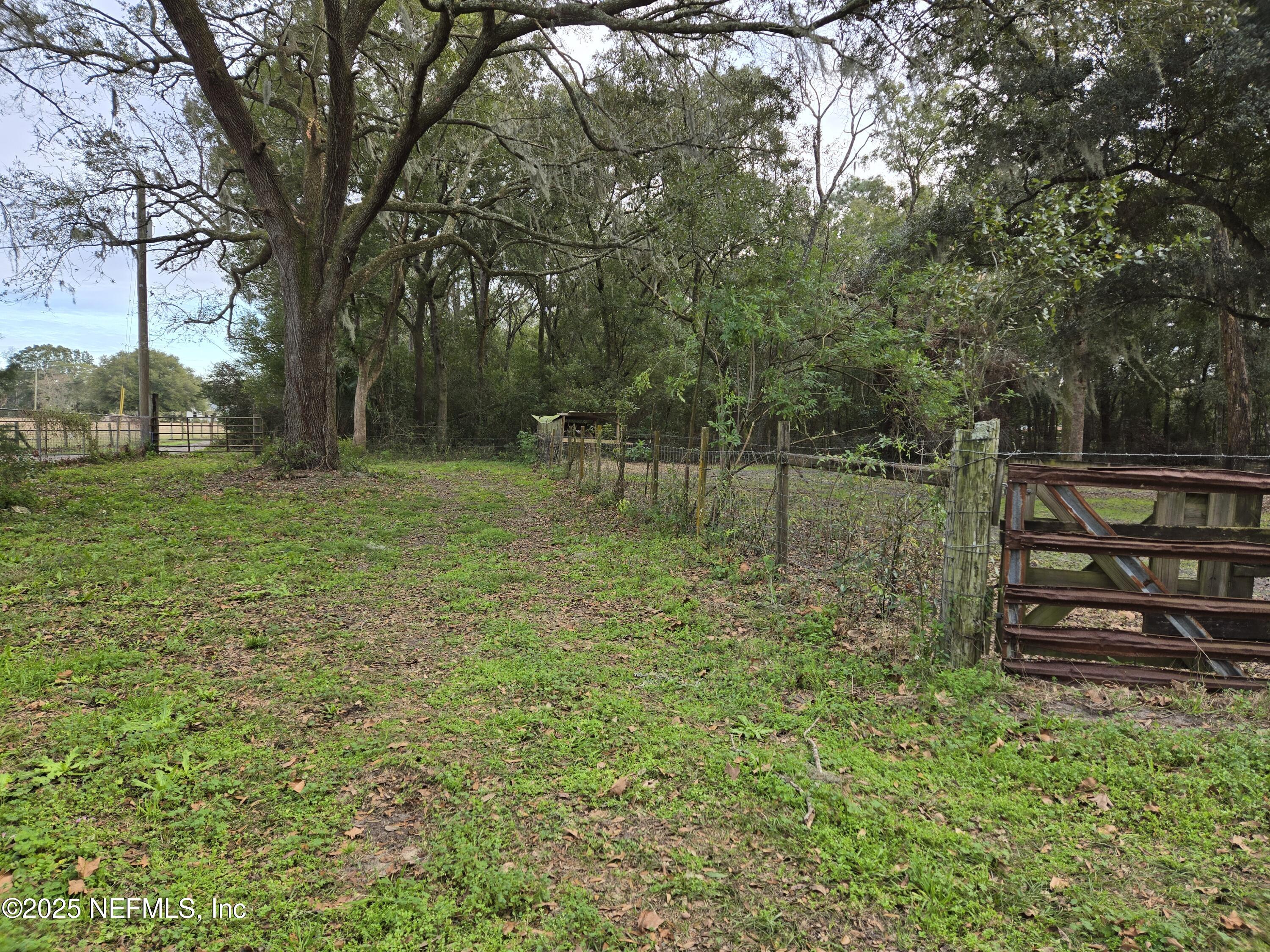 85050 Myrtice Road Yulee, FL 32097 - Photo 59 of 87 a backyard of a house with lots of green space and fountain
