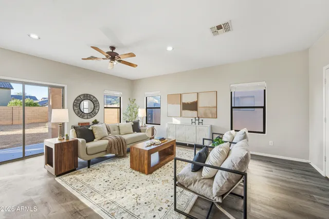 a living room with furniture