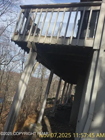 a view of a yard with large trees