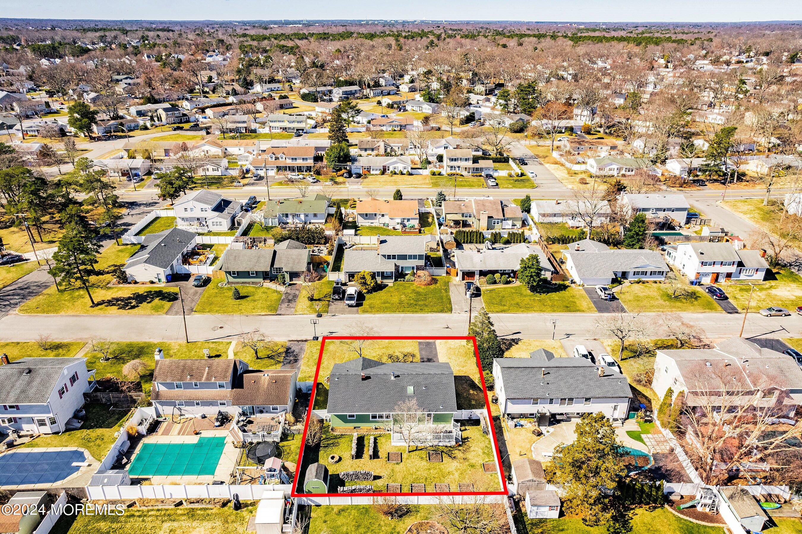 105 Leone Drive Brick, NJ 08724 - Photo 29 of 34 29-Back Aerial OUTLINE