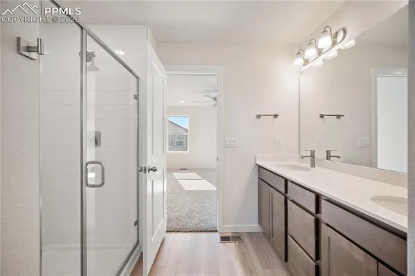 a view of a room with racks on the wall