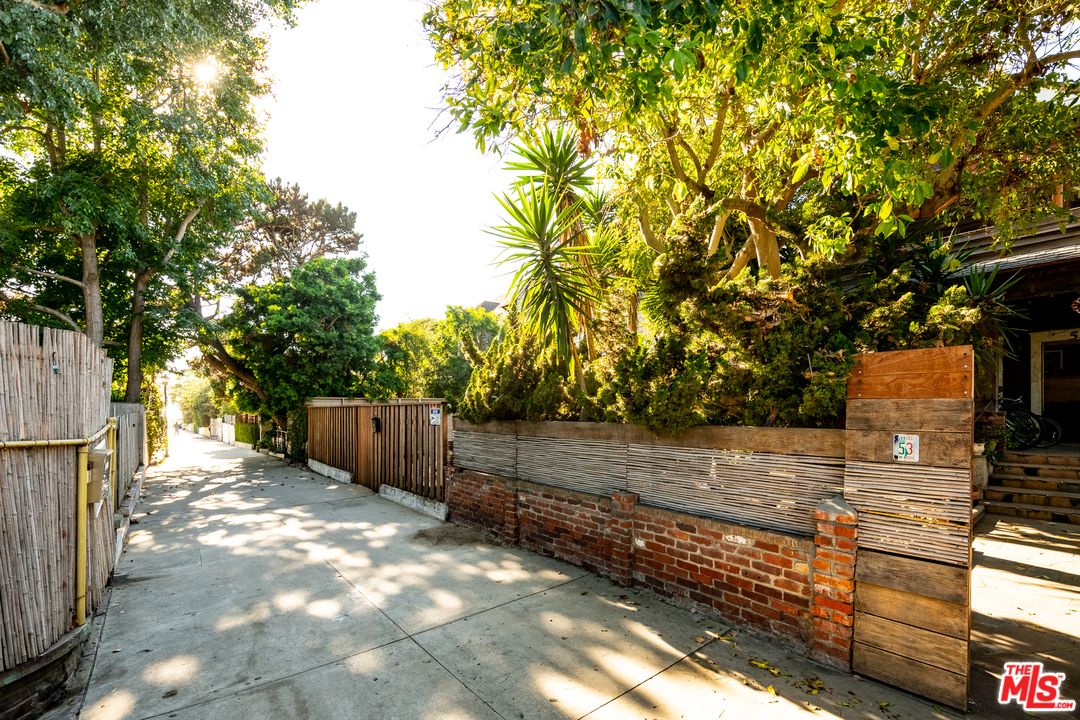 53 Dudley Avenue Venice, CA 90291 - Photo 28 of 28 a view of a backyard with wooden fence and large trees