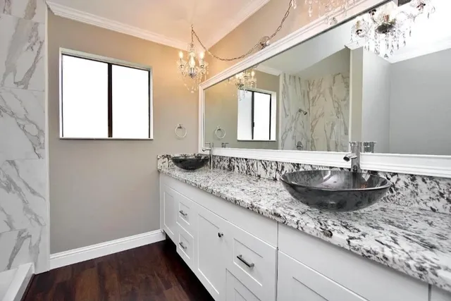 an empty room with fan