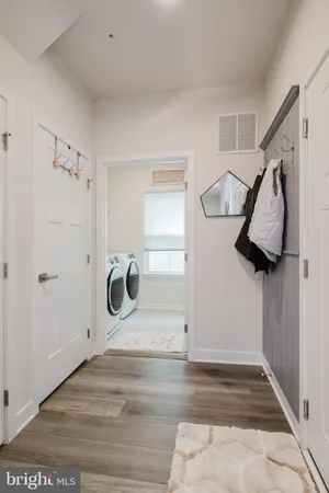 a view of a hallway to a room