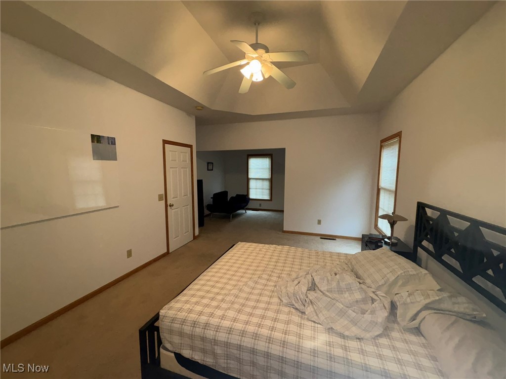 9260 Fowl Road Elyria, OH 44035 - Photo 11 of 25 Carpeted bedroom with ceiling fan and lofted ceiling