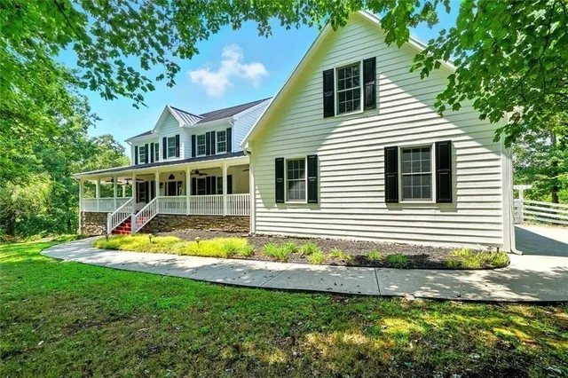 a view of balcony with wooden floor
