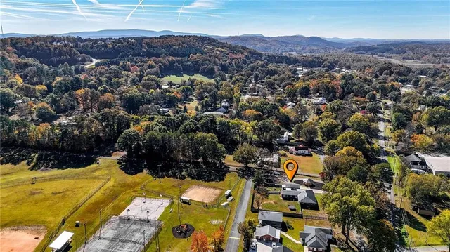 a view of city and mountain