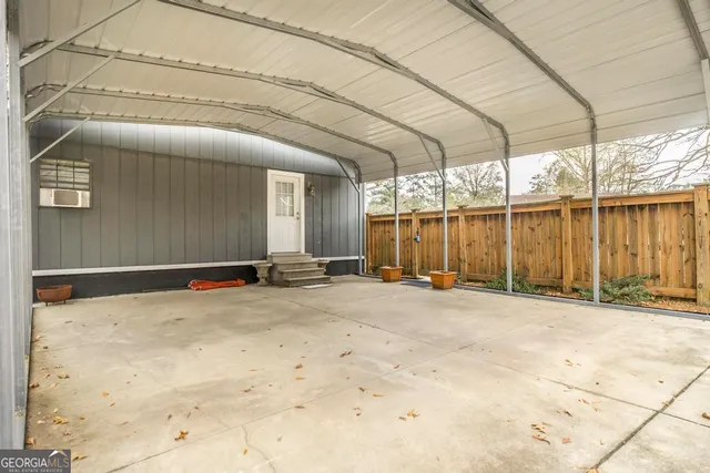 a view of a indoor garage