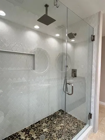 a bathroom with a shower
