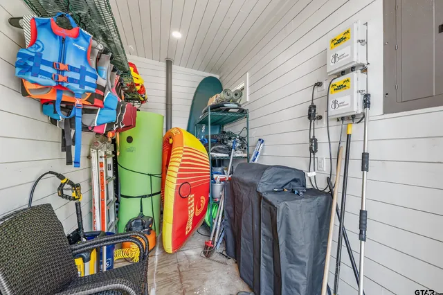 a view of a porch with furniture