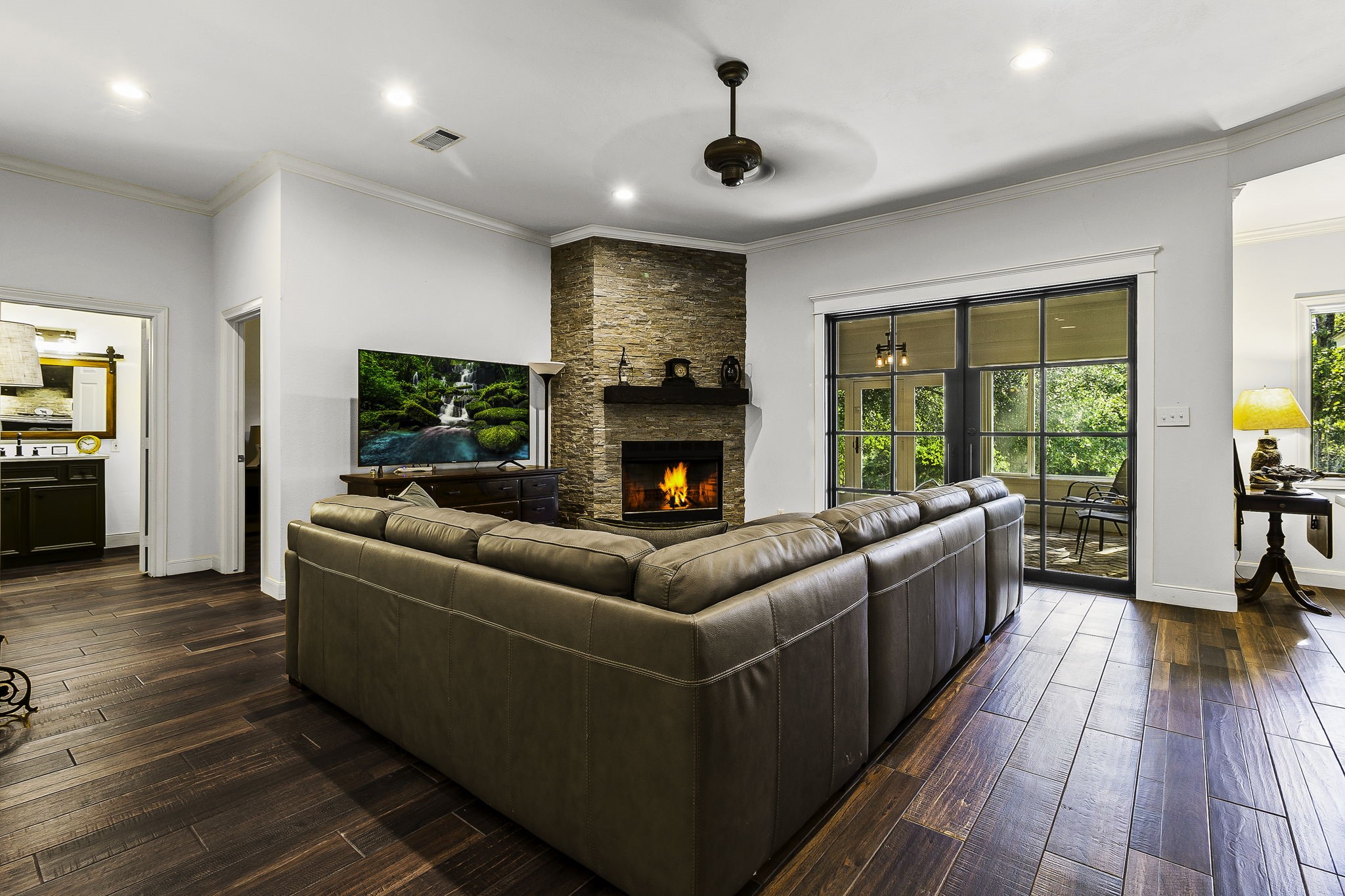1387 Barrett's Landing Road Trinity, TX 75862 - Photo 8 of 50 a living room with furniture and a fireplace