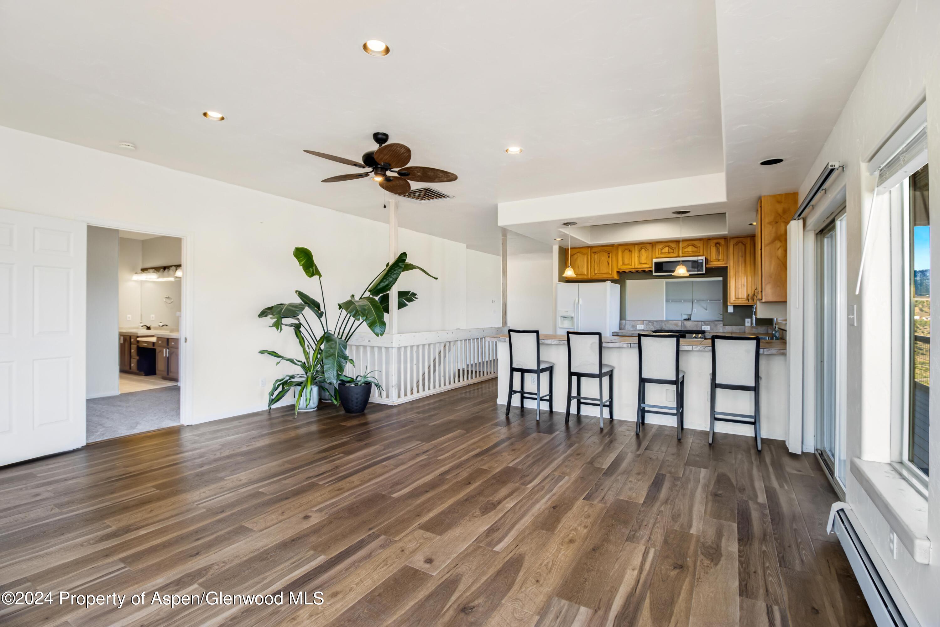 living into kitchen