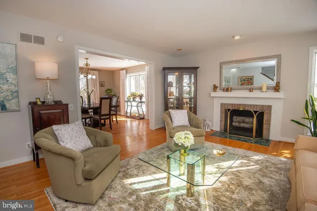 a living room with furniture and a couch