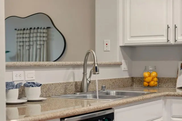 a close view of sink and tap