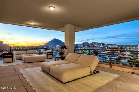 a terrace view with seating space