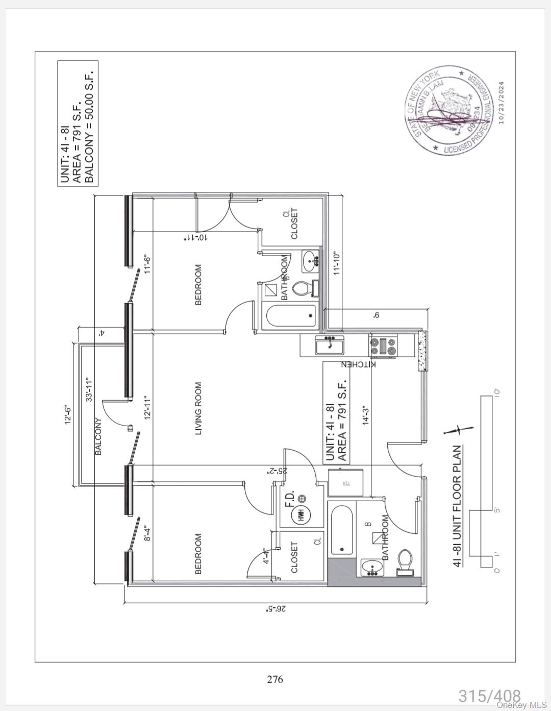 70-40 45th Avenue, Unit 8I Queens, NY 11377 - Photo 5 of 5 View of floor plan / room layout