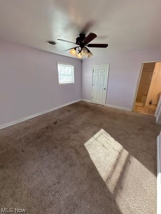 973 Archer Hill Road Colliers, WV 26035 - Photo 21 of 22 Unfurnished bedroom with ensuite bathroom, ceiling fan, carpet floors, and a closet