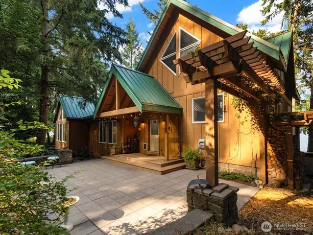 a view of outdoor space with seating area