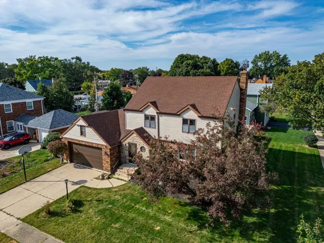 an aerial view of a house