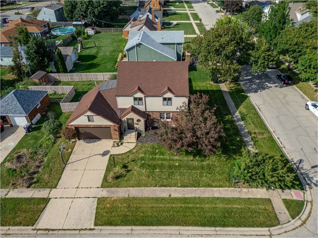 an aerial view of a house