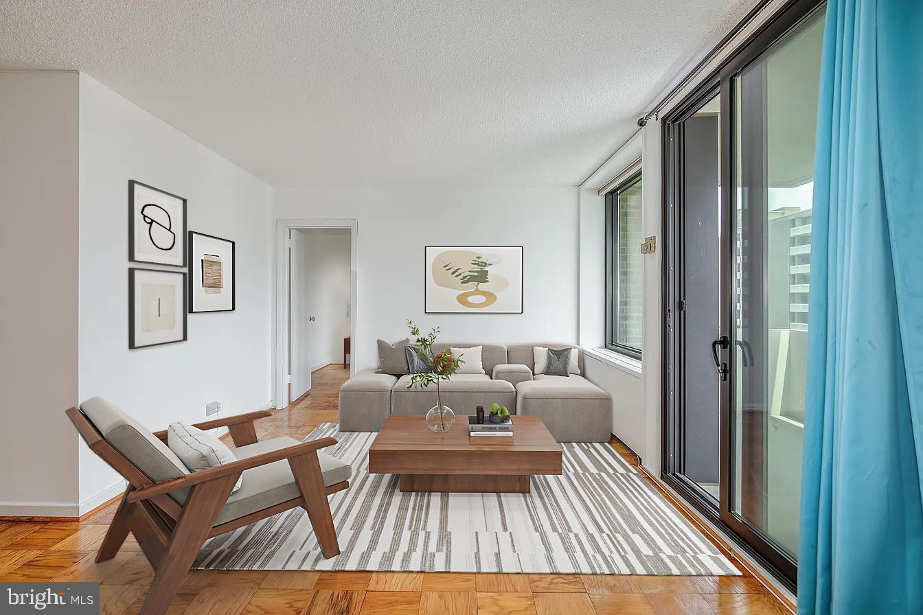 1250 4th Street Southwest, Unit W403 Washington, DC 20024 - Photo 8 of 30 a living room with furniture and a large window