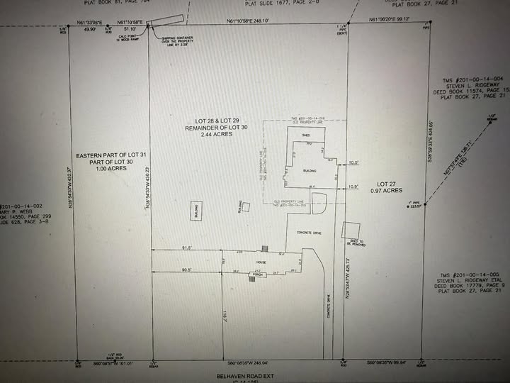4027 Belhaven Road Belton, SC 29627 - Photo 4 of 24 Precisely delineated property lines and acreage information ensure clarity and accuracy for this prime land parcel.