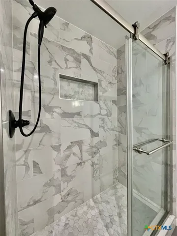 a bathroom with a shower