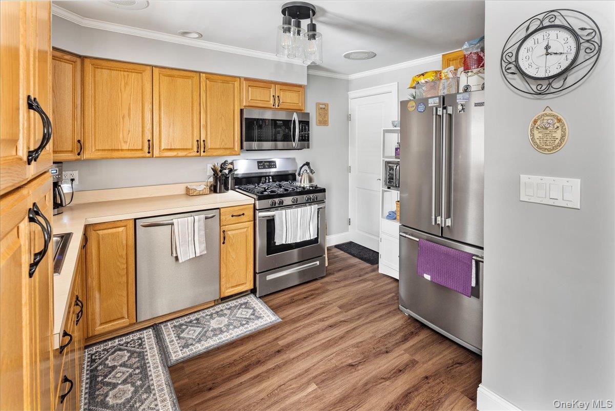 170 Birch Hill Road Locust Valley, NY 11560 - Photo 14 of 38 a kitchen with stainless steel appliances granite countertop a refrigerator a stove and a sink