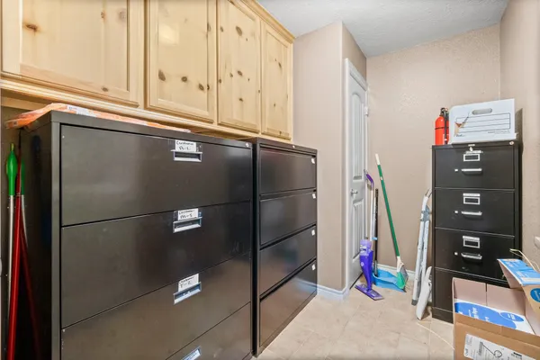 a close view of a closet