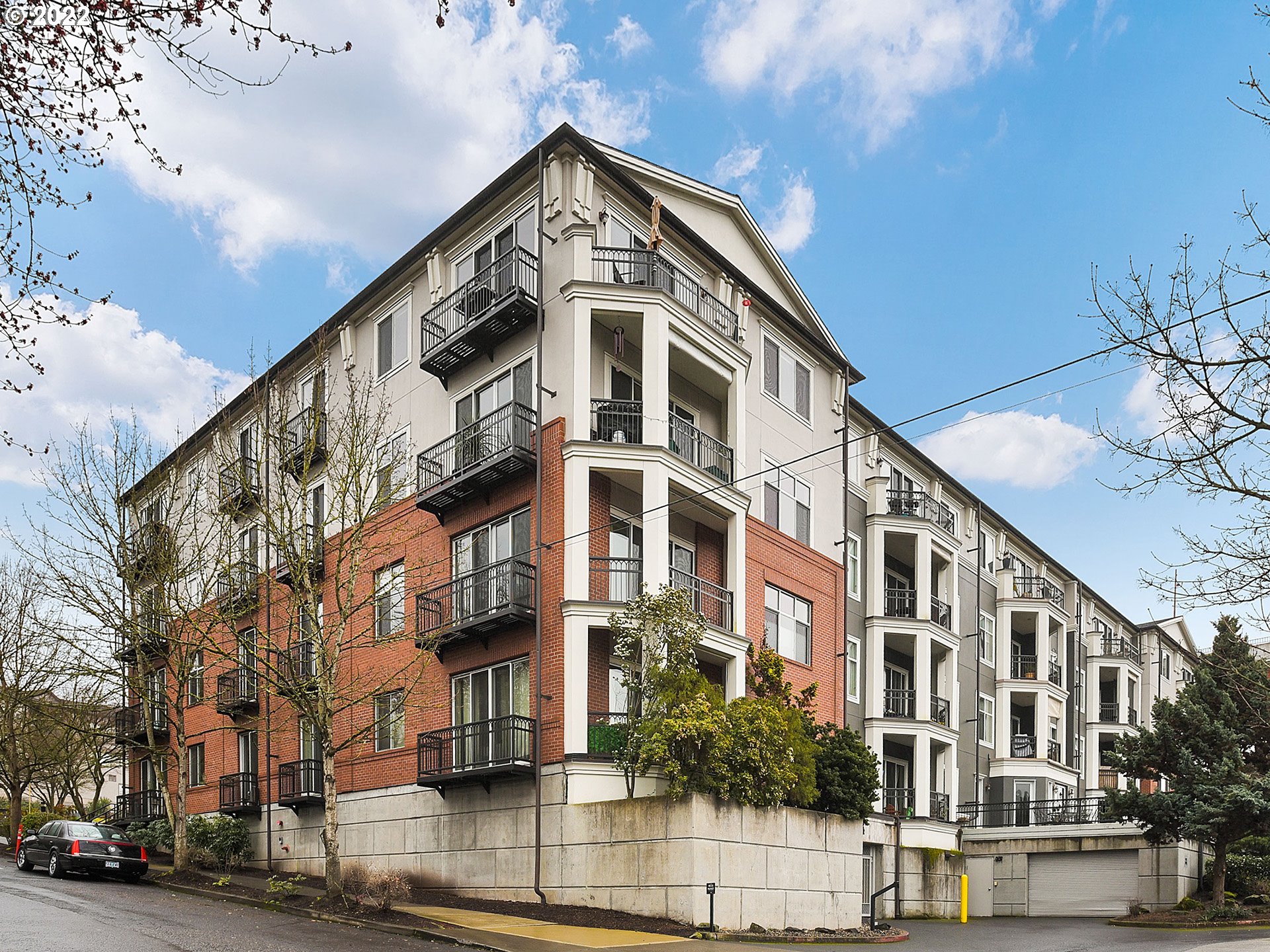 a front view of a building