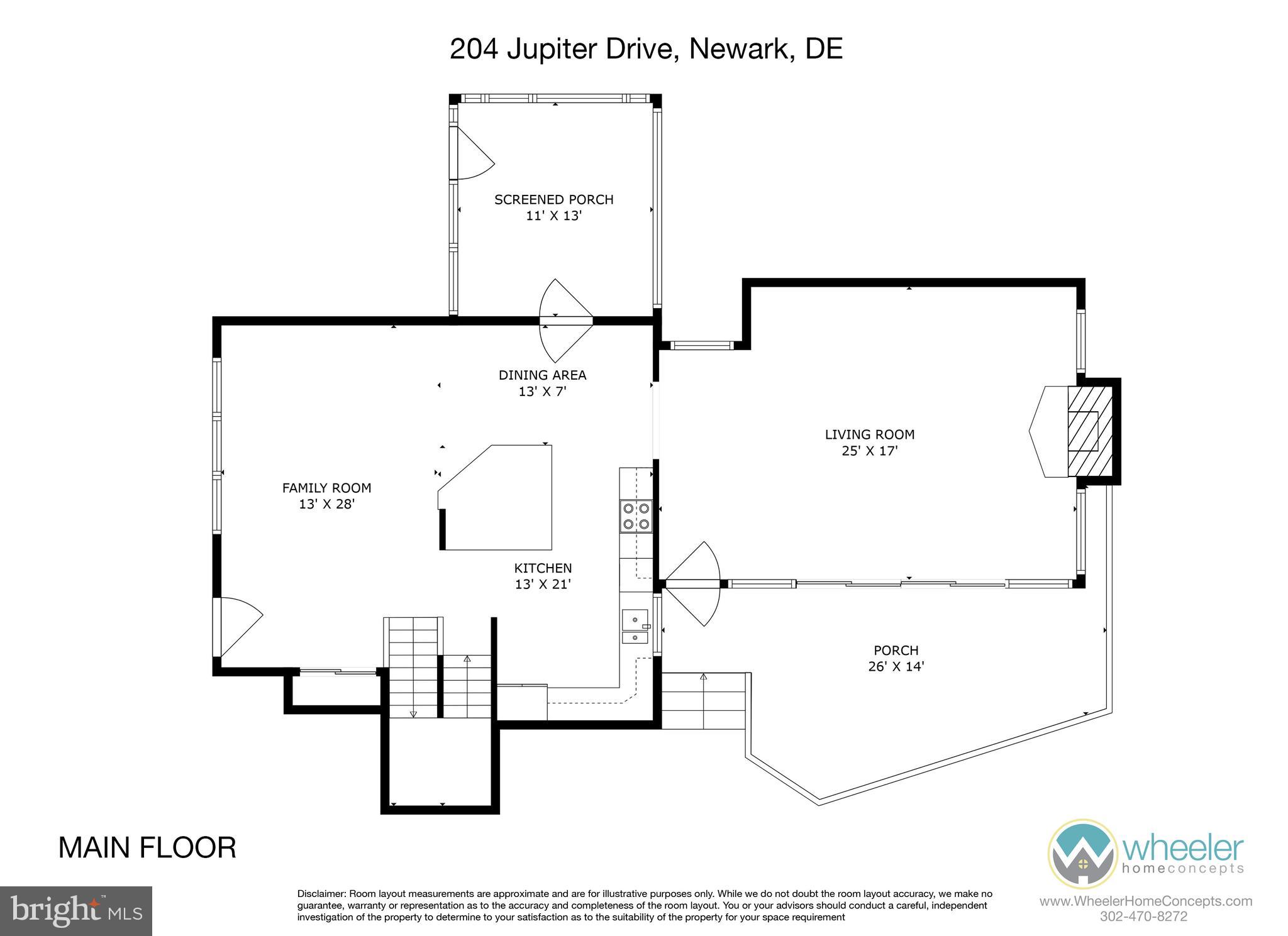 204 Jupiter Road Newark, DE 19711 - Photo 46 of 50 Main Level Floor Plan