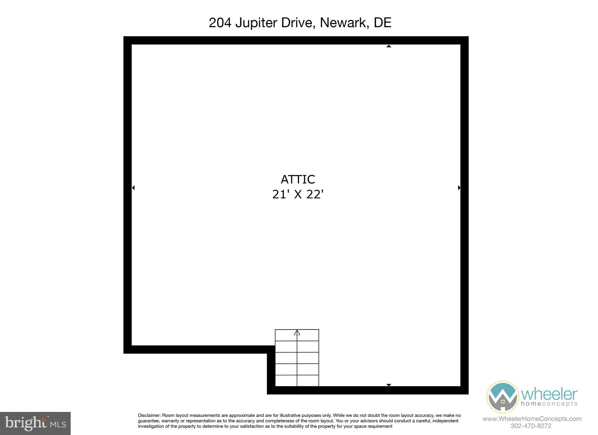 204 Jupiter Road Newark, DE 19711 - Photo 50 of 50 Attic Floor Plan