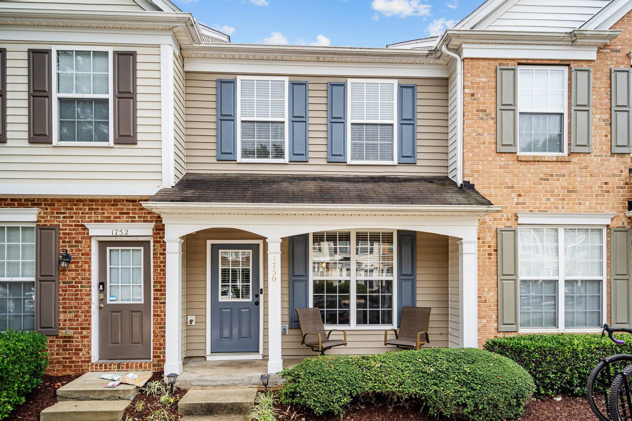 front view of a brick house