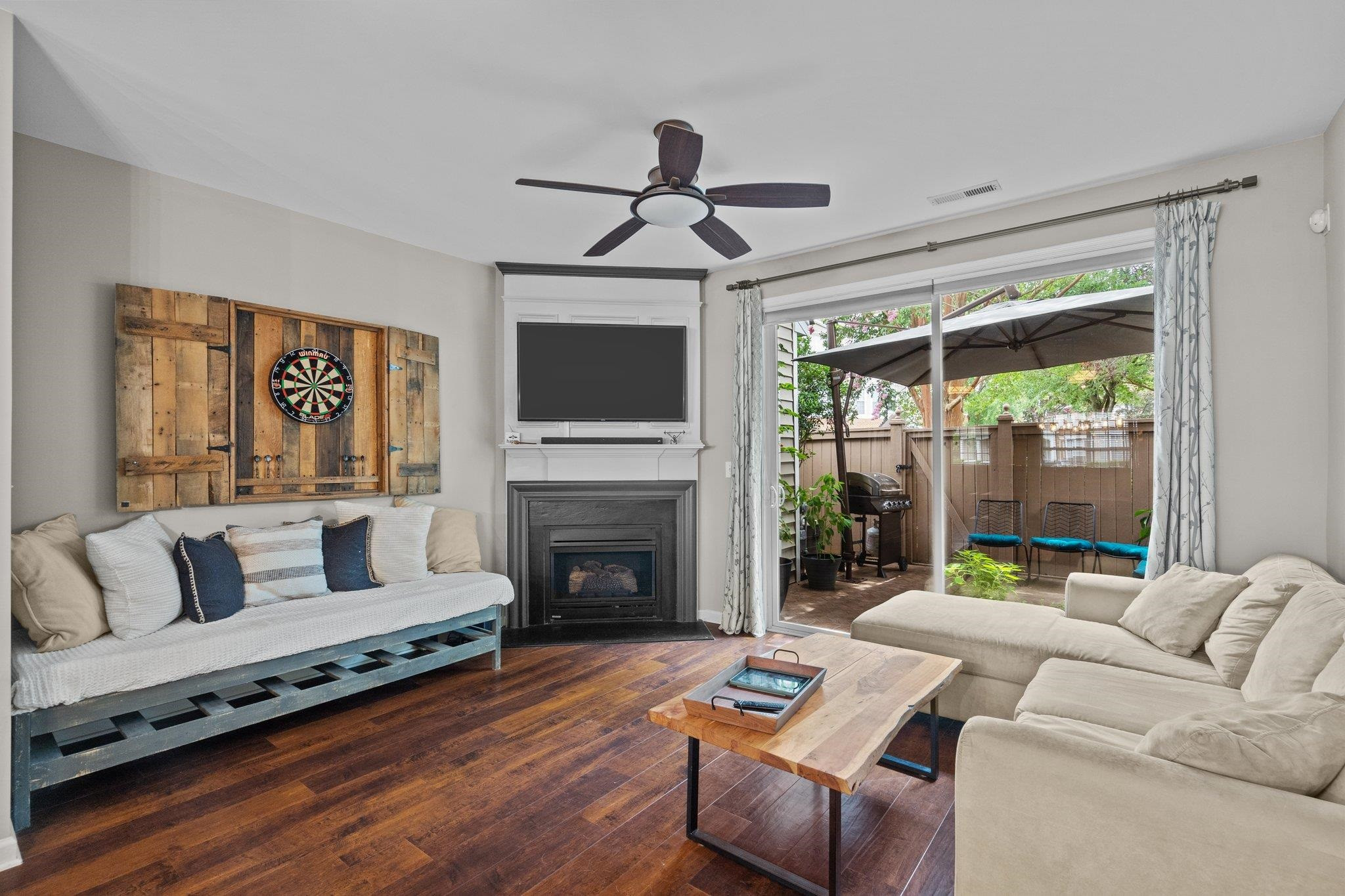 1750 Sorrell Brook Way Raleigh, NC 27609 - Photo 14 of 32 a living room with furniture and a fireplace