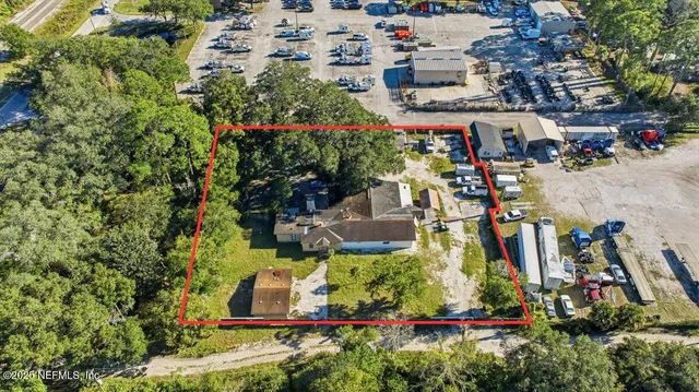 an aerial view of multiple house