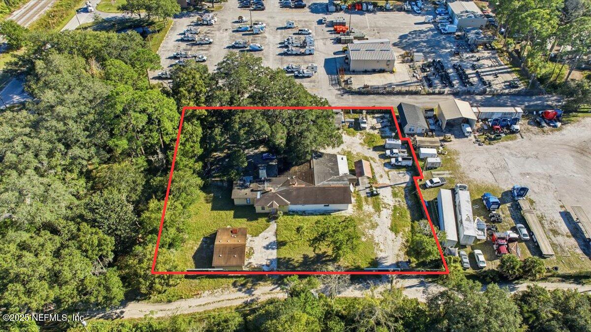 an aerial view of multiple house