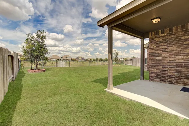 a view of a garden with a slide