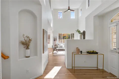 a view of living room and kitchen