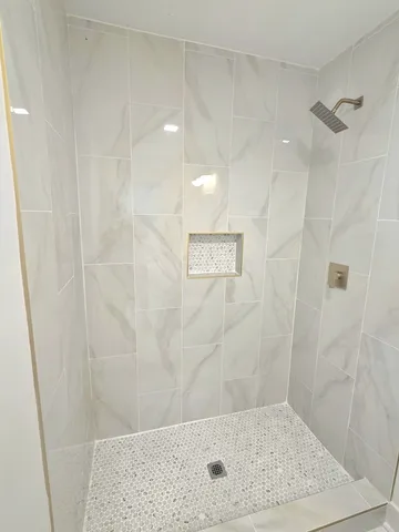a bathroom with a shower