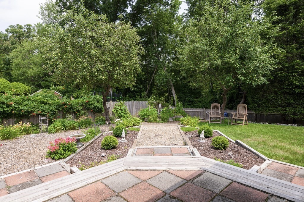 36 Wentworth Road Canton, MA 02021 - Photo 42 of 42 a view of a garden with a bench