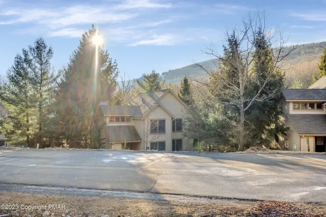 a view of a building with a road